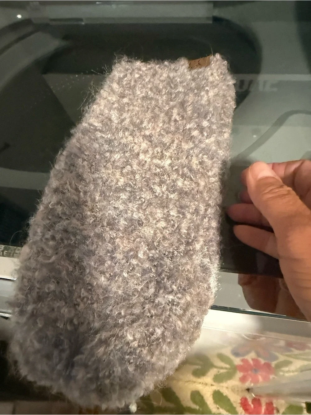 CC Boutique Gray Fuzzy Knit Gloves